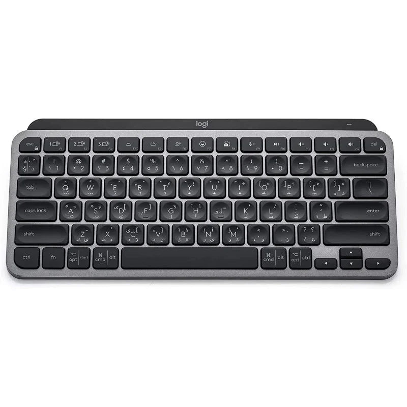 Logitech MX Keys Mini Minimalist Wireless Illuminated Keyboard, Compact, Bluetooth, Backlit, USB-C, Compatible With Apple MacOS, IOS, Windows, Linux, Android, Metal Build, Arabic Keyboard - Graphite - eBuy UAE
